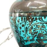 American Art Deco Vase in Glass and Silver Overlay, 1930s
