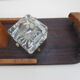 Wood inkwell and art deco glass