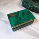 Vintage 70's Desk Set in Green Alabaster Malachite - 3 Pieces - Ita