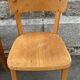 Set of 5 mismatched vintage blond wood bistro chairs