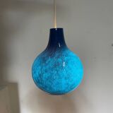 Peill and Putzler mid century vintage blue glass pendant chandelier
