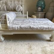 Pair of small bespoke benches – Casamance fabric in Ivory colour.