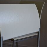 Set of 4 vintage metal and wood chairs from the 1990s.