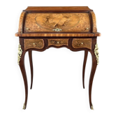 Bureau à cylindre en marqueterie de style Louis XV, XIXe siècle