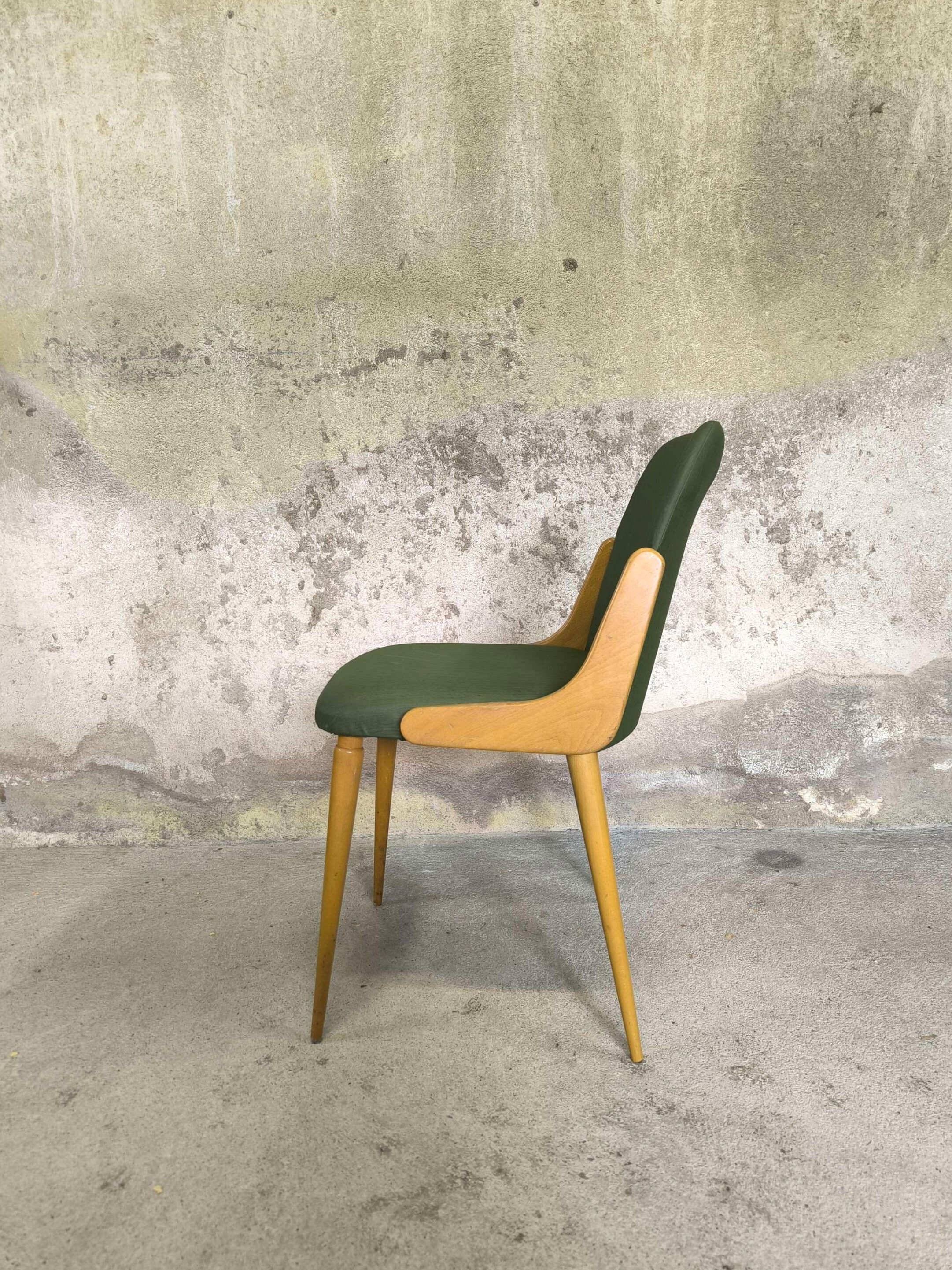 Chaise vintage vinyle vert