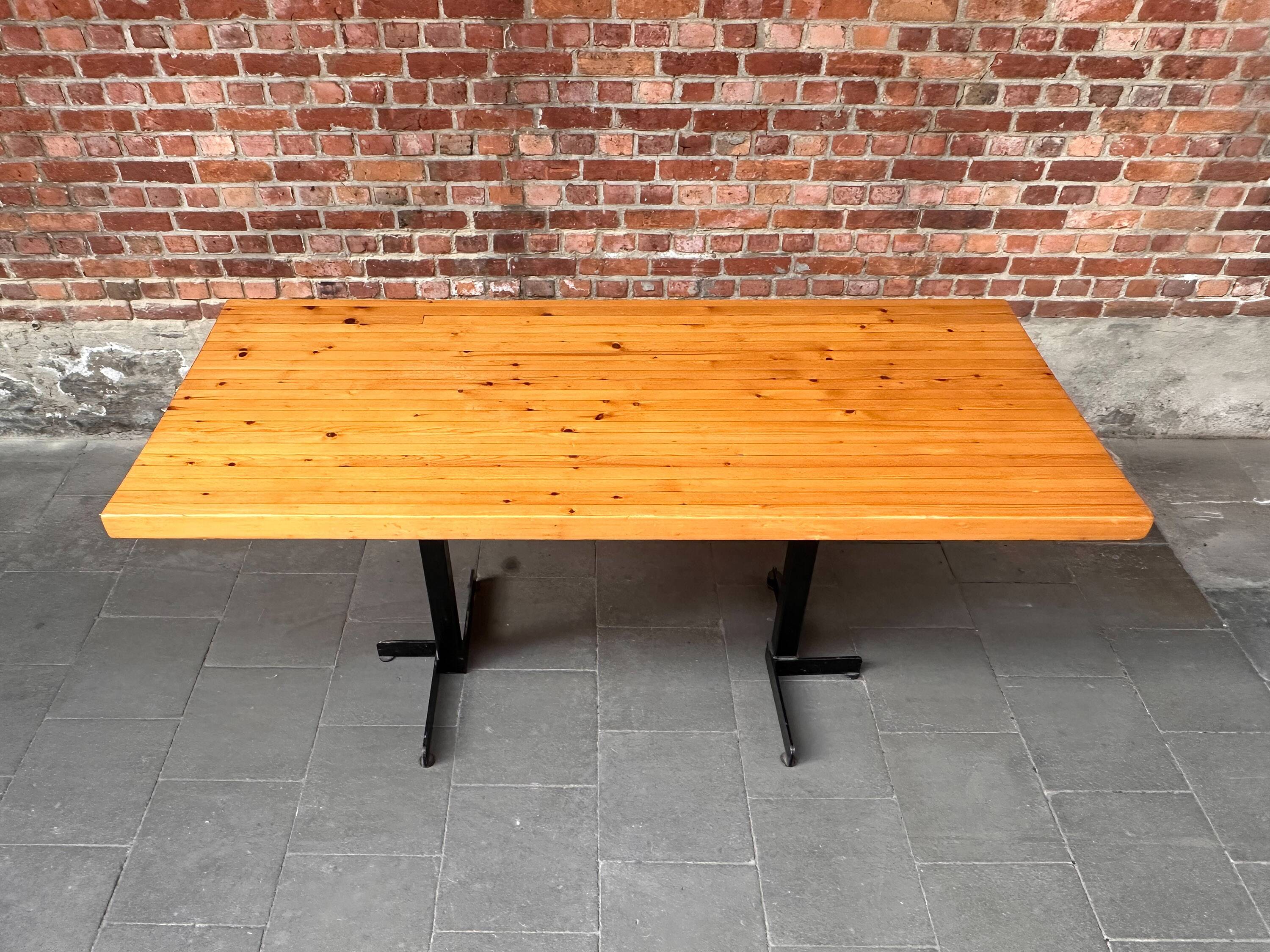 Dining table or desk Les Arcs Charlotte Perriand solid pine France 1960