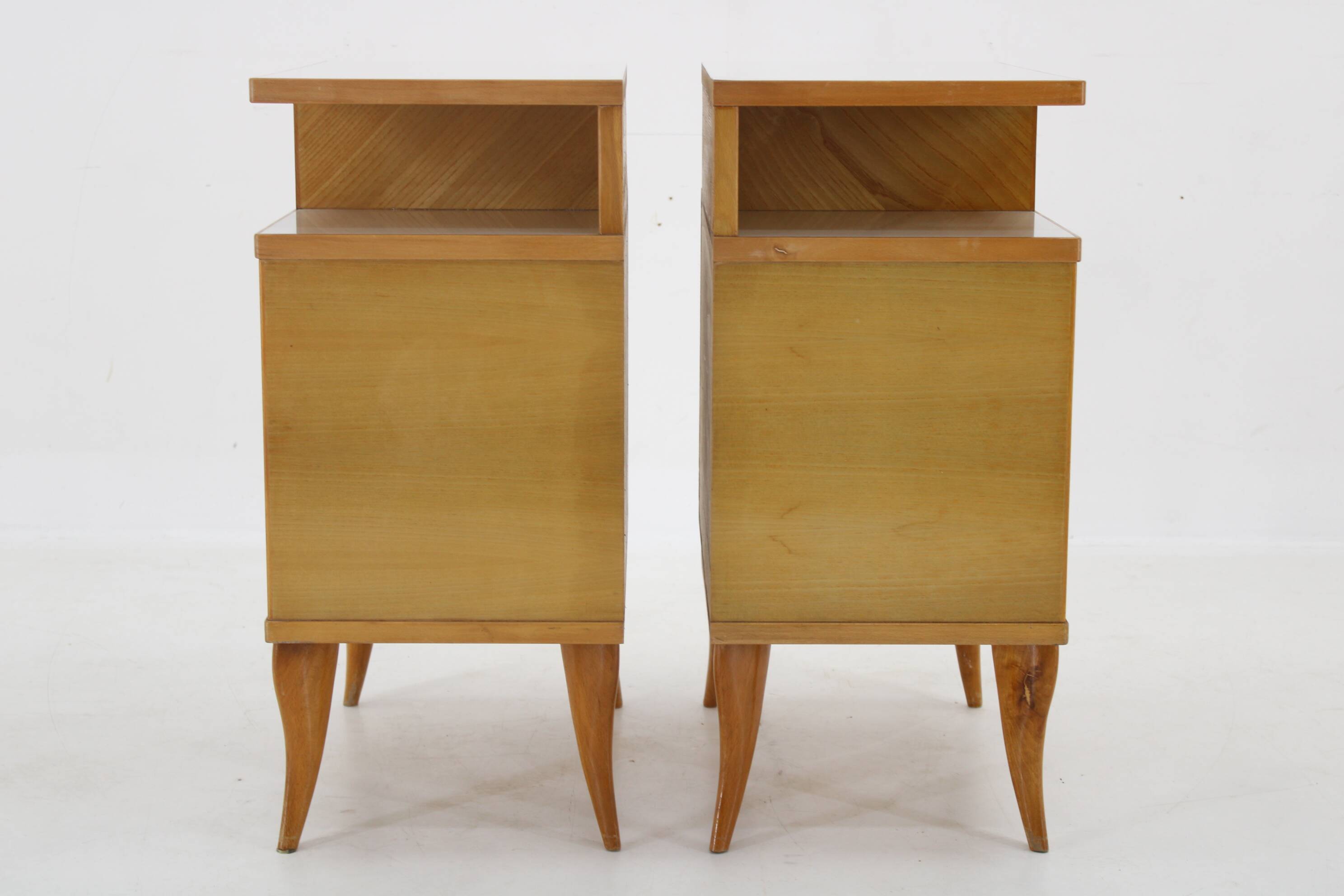 1960s Pair of Nightstands in Ash Finish , Italy