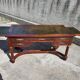 Bureau style empire double face en acajou 5 tiroirs 2 tirettes plateau cuir