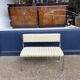 Chrome Bench Green Stripped 1970s Hollywood Regency Modernist Vintage