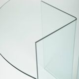 Round glass dining table, 1980s