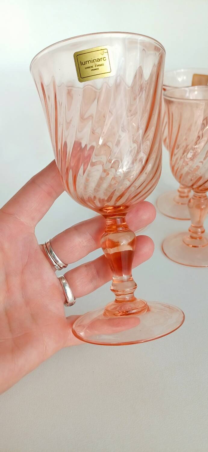 Verre rose torsade Luminarc rosaline