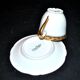 Boyer limoges porcelain coffee cup with golden frieze decor