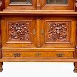 Renaissance style walnut buffet bookcase