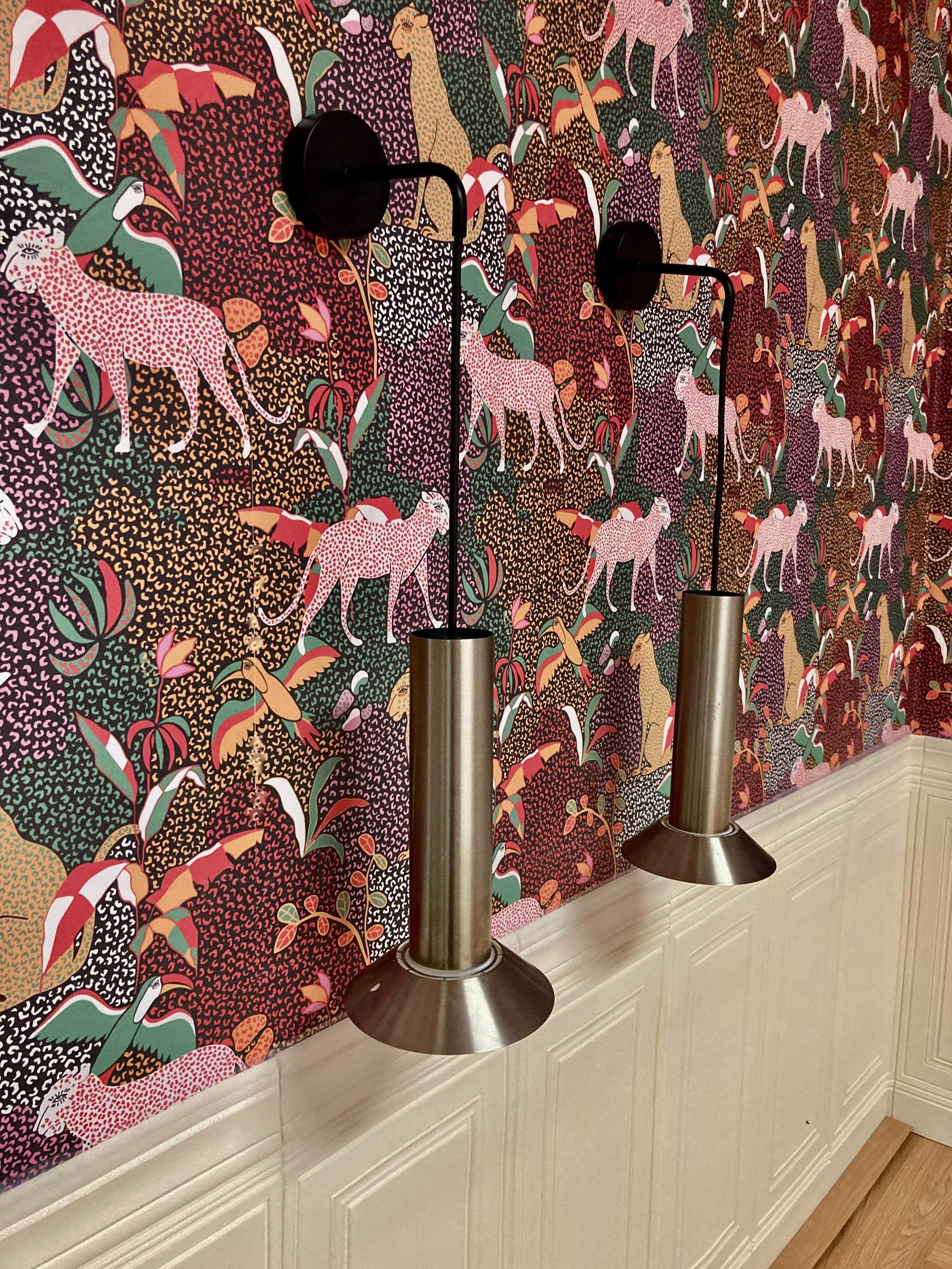 Pair of modular design wall lights from the 1960s.