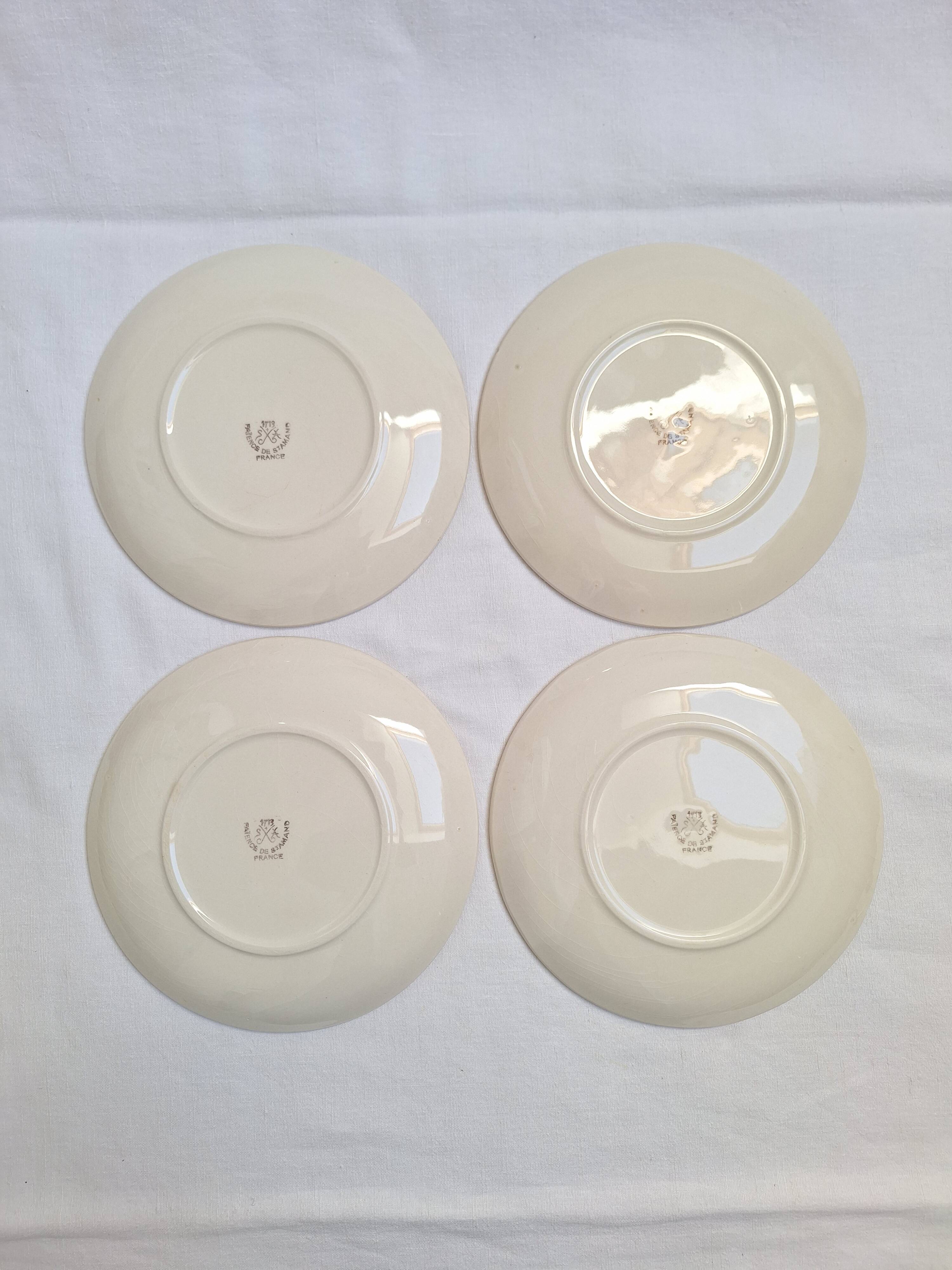Dessert plates with flowers St Amand
