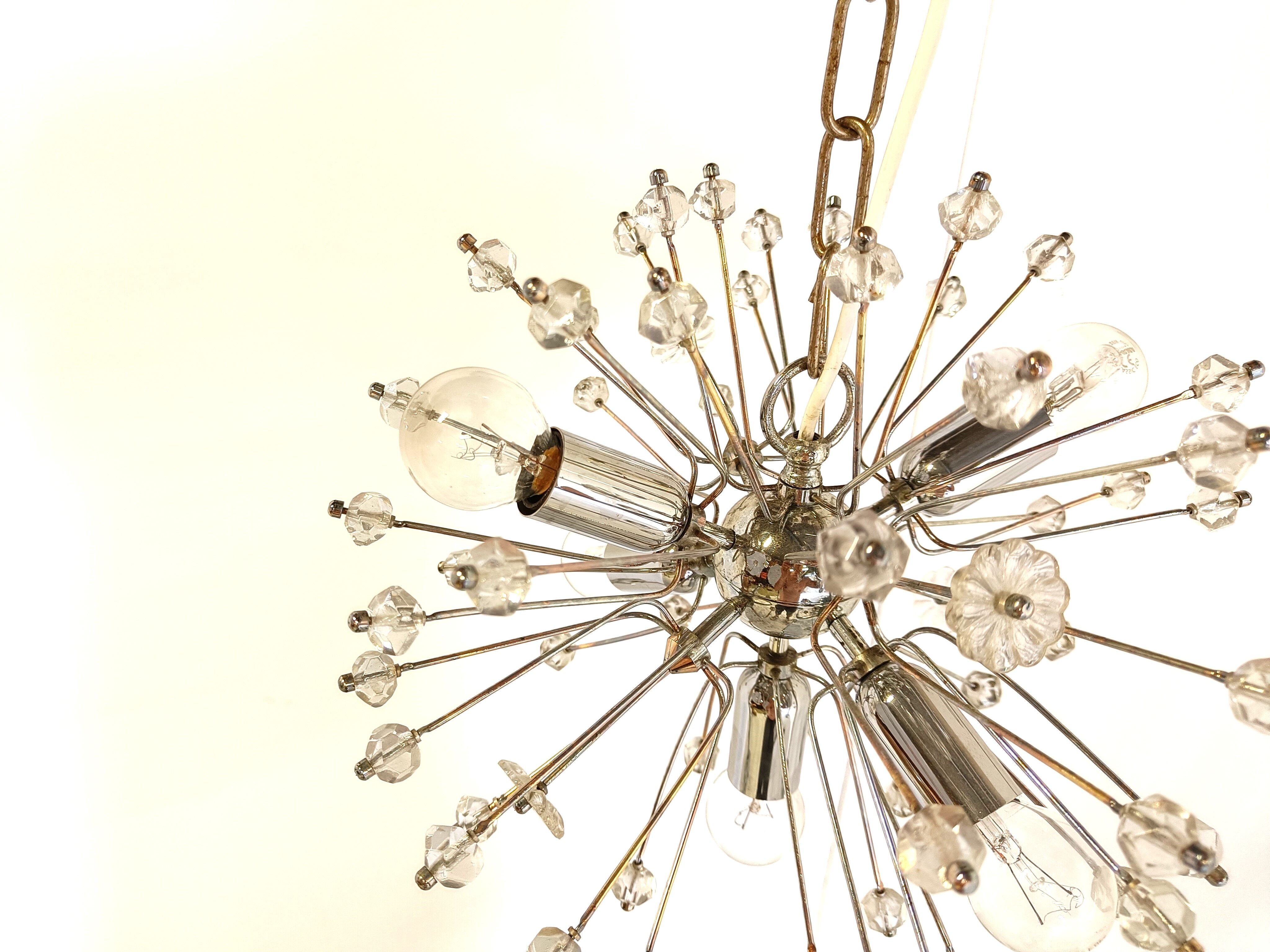 Mid century glass sputnik chandelier by Emil Stejnar, 1970s