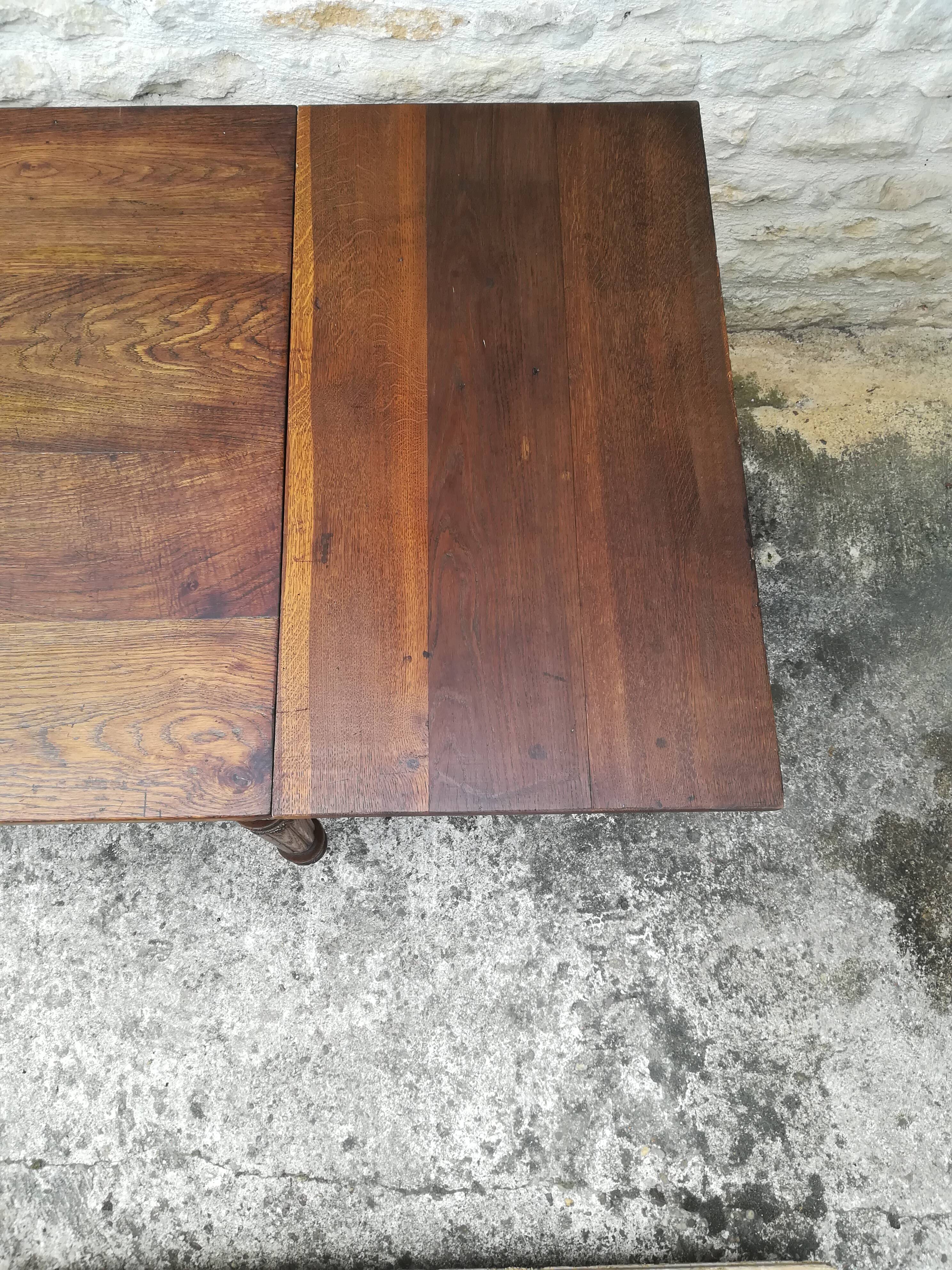 Oak farm table with two extensions