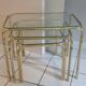 Trio of vintage golden nesting tables