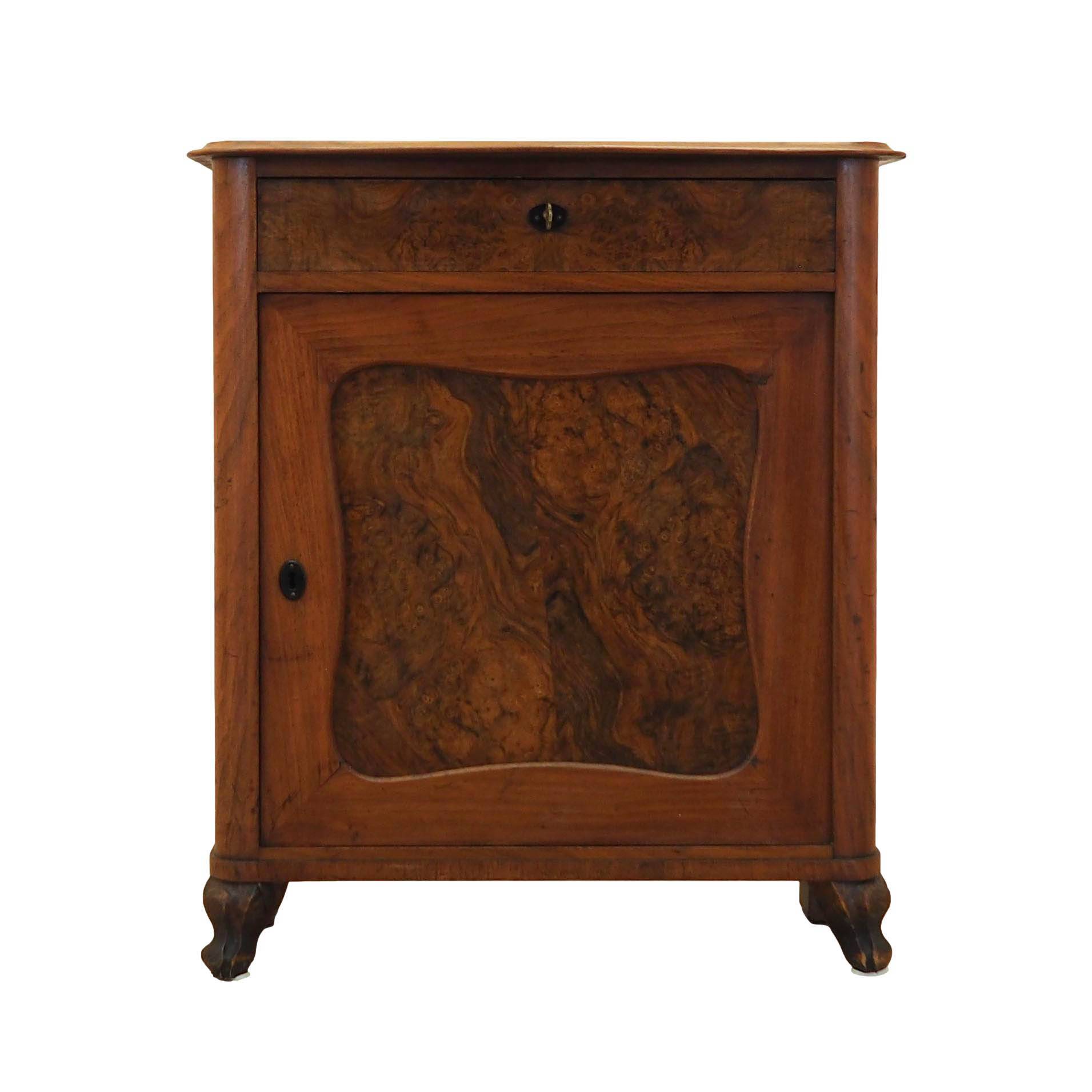 Burr wood cabinet, solid wood, Danish design, 1960s