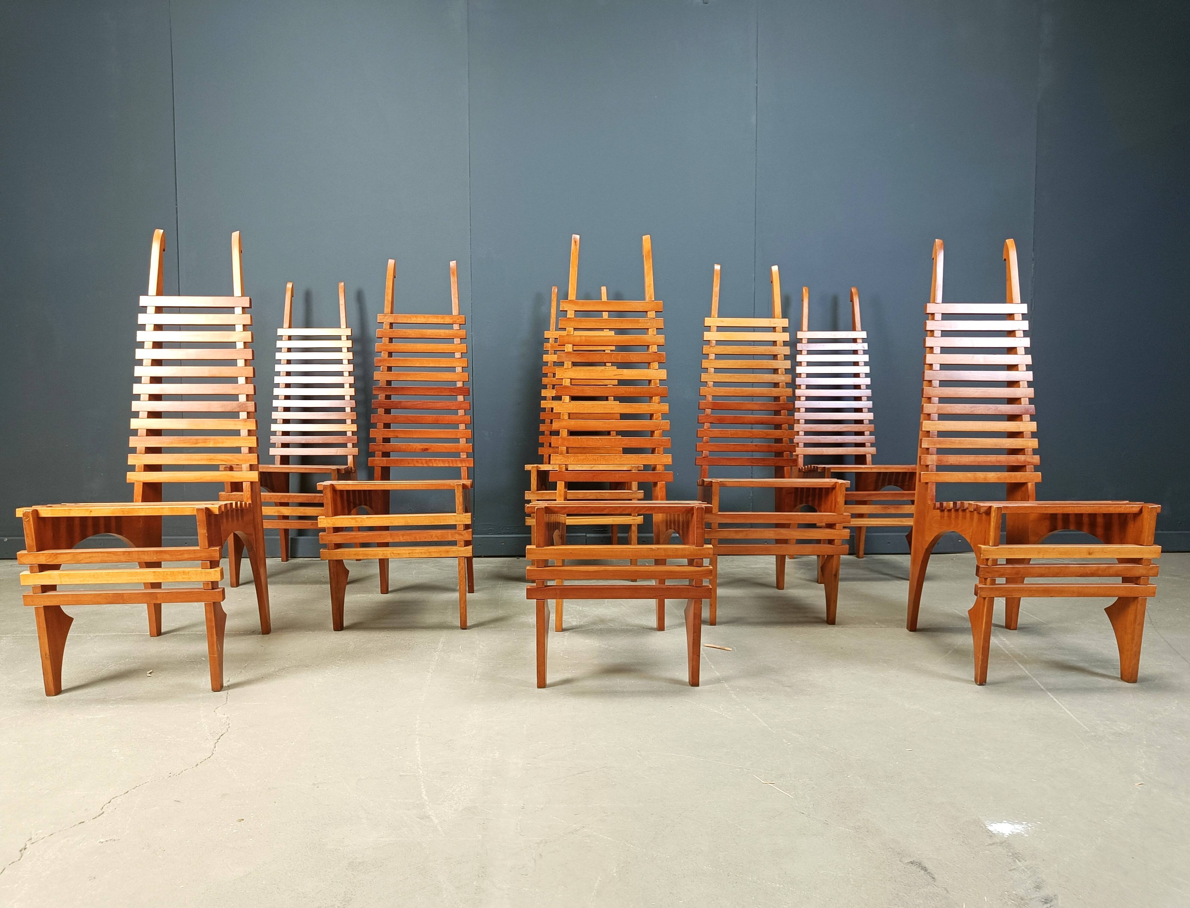 Postmodern 'Calcar' dining chairs by Benoit Lange, 1990s