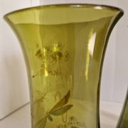 Paire de vases en verre émaillé avec libellule, attribués à Legras