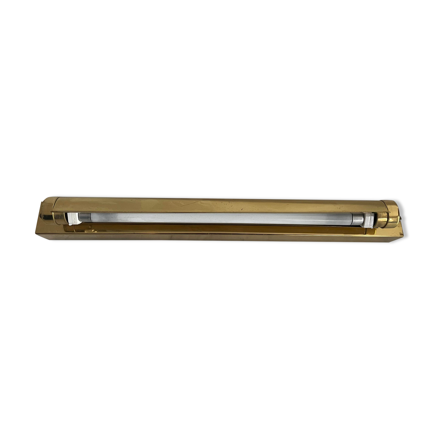 Vintage adjustable matt golden brass wall lamp, CVL, France 1980
