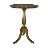 Pedestal table vintage Florentine side table in hand painted and gilded engraved wood. Year 50