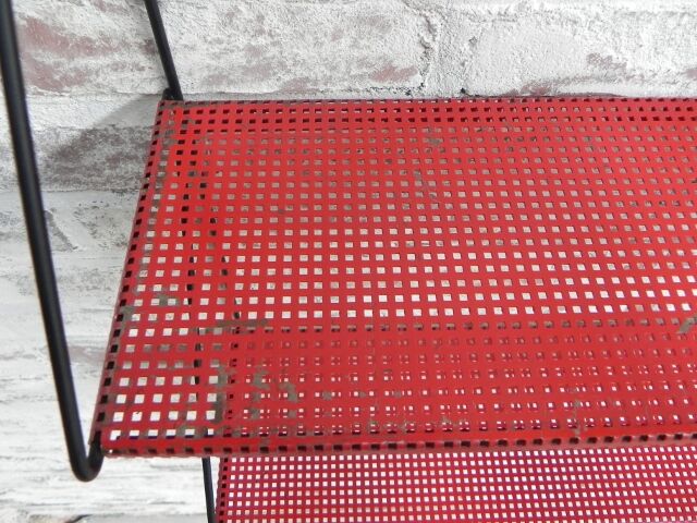 Steel wall rack with 2 shelves by Tjerk Reijenga perforated for Pilastro