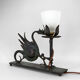 Wrought iron dragon table lamp, circa 1900