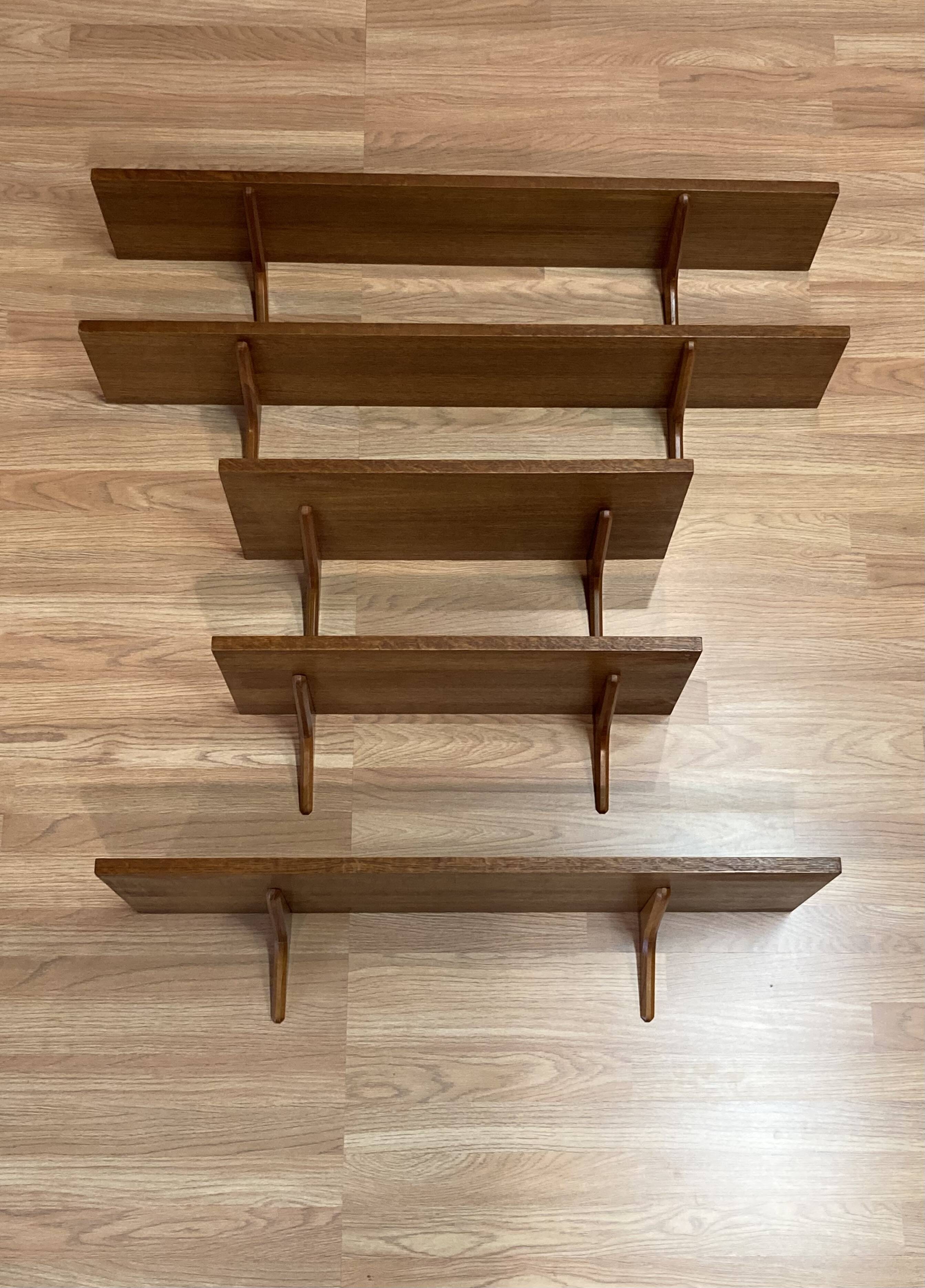 Large modular teak shelf scandinavian design 1950.