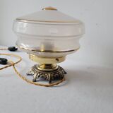 Brass and frosted glass lamp