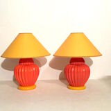Pair of ceramic table lamp bases François Châtain France 1980s