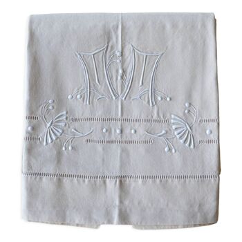 Hand-embroidered antique sheet