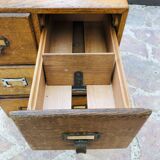 3 Casiers industriels à deux tiroirs en bois