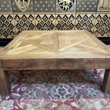 Solid oak parquet coffee table