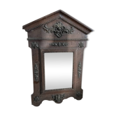 Antique carved wooden wall mirror – ornate pediment, Napoleon III style