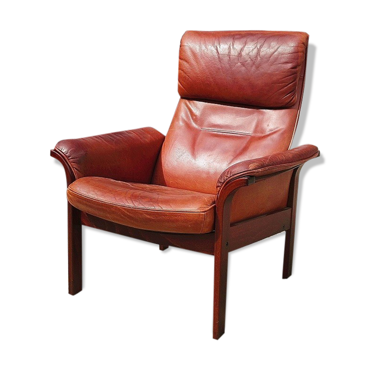 Scandinavian leather rest chair, Mobler Get, vintage