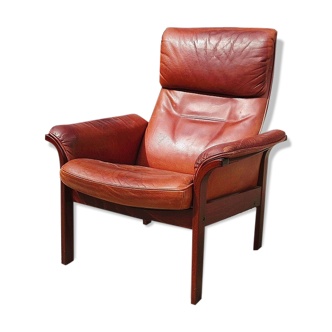 Scandinavian leather rest chair, Mobler Get, vintage