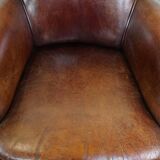 Set of 2 sheepskin leather armchairs