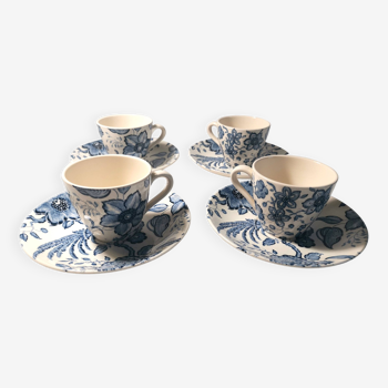 Ensemble de 4 tasses et 4 sous-tasses Villeroy et Boch, le Paradiso