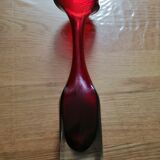 Vintage tulip vase dark red glass