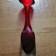 Vintage tulip vase dark red glass