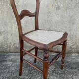 Chaise ancienne, restaurée, assise corde, fin XIXème s.