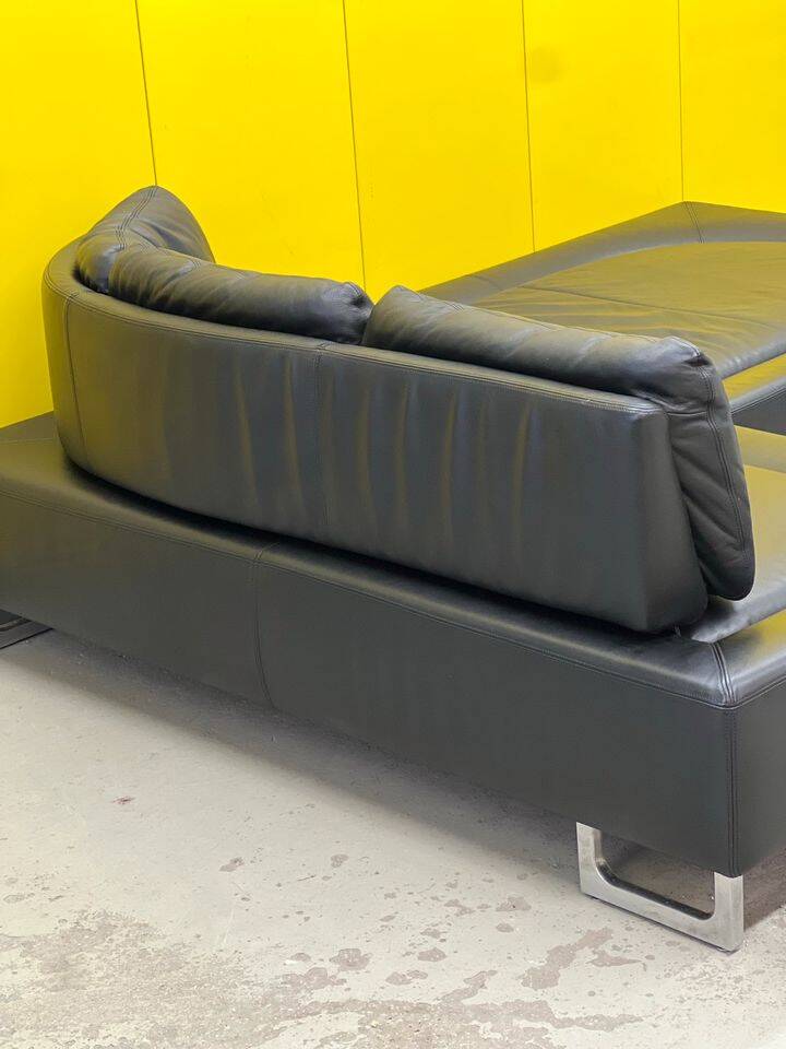 Black Leather De Sede DS-165 Sofa