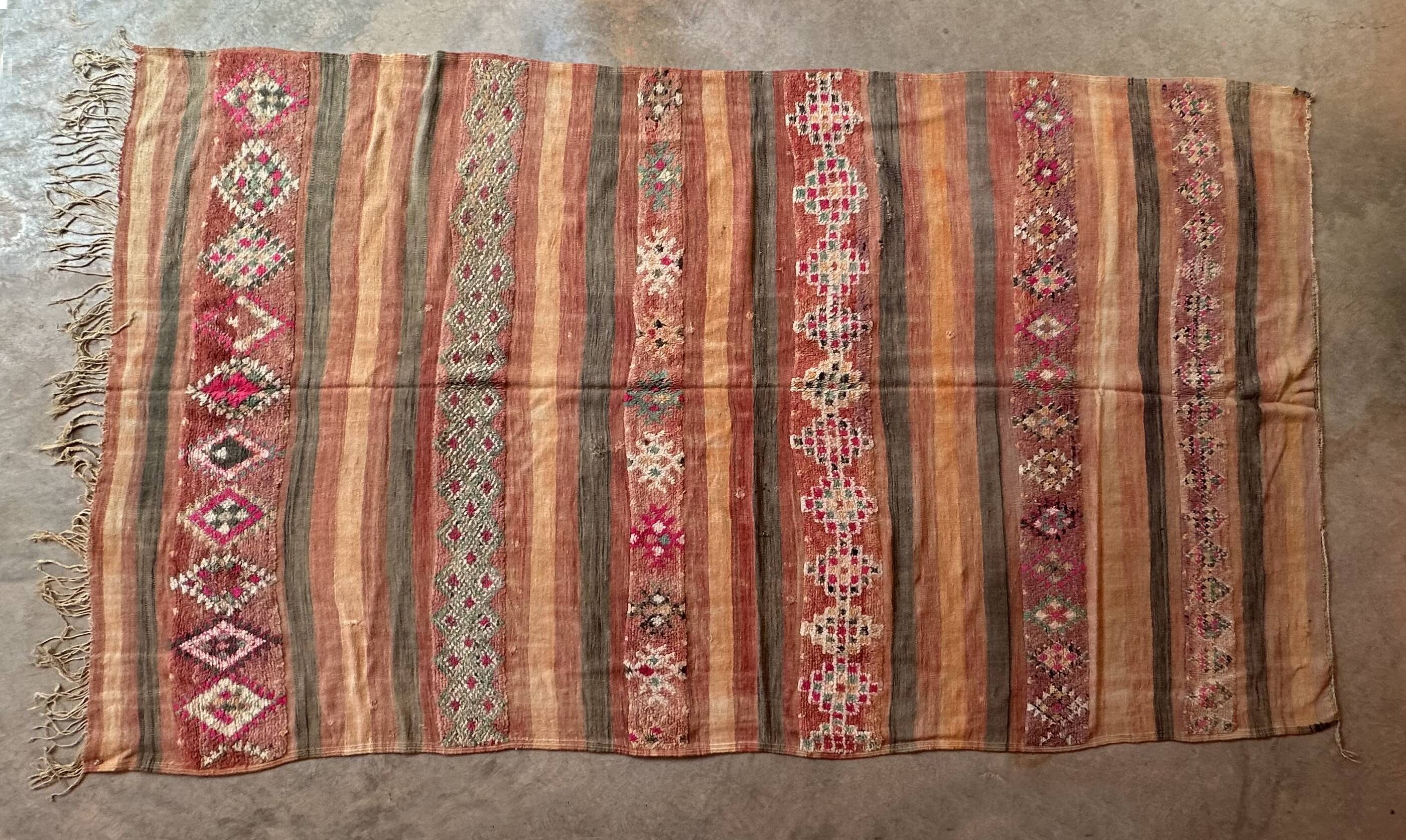 Berber Kilim Boujad Rug - 340 x 198 cm