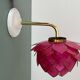 Vintage pink mother-of-pearl angled wall lamp