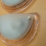 Murano glass half moon wall lights from the 80s (X2)