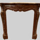 Fireplace three shells louis XV style in royal red marble XIX century