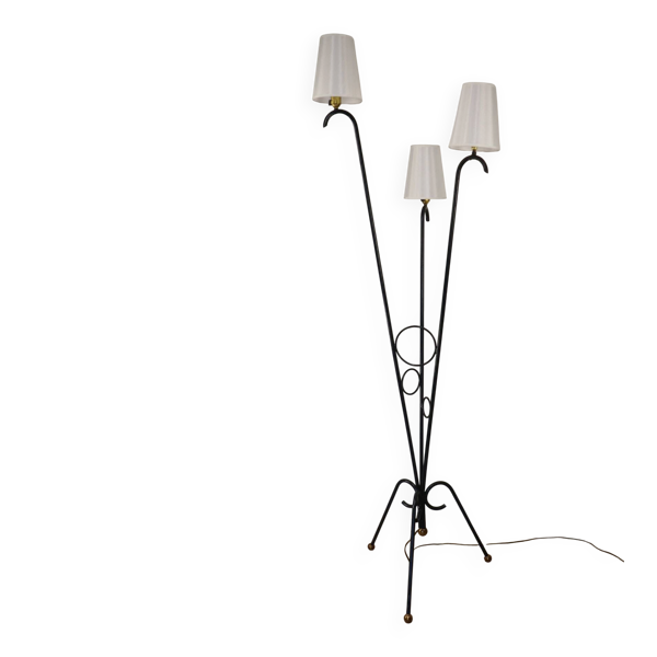 Lampadaire tripode en métal tubulaire, années 50 — Beyit