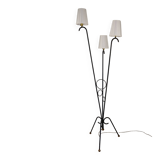 Tripod floor lamp in tubular metal - 1950s